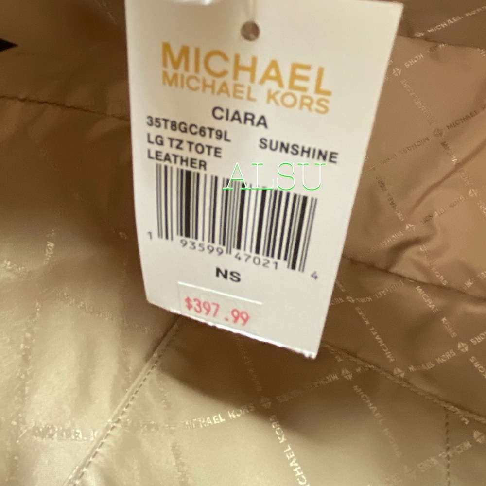 Michael Kors Ciara LG Top ZipTote Sunshine Yellow - Picture 9 of 9